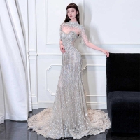 鱼尾晚礼服高端轻奢高级感宴会气质流苏订婚宴party重工新娘婚纱