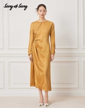 【禅意共生】Song of Song歌中歌2026春季新款玫瑰金暗纹提花旗袍