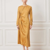 【禅意共生】Song of Song歌中歌2026春季新款玫瑰金暗纹提花旗袍