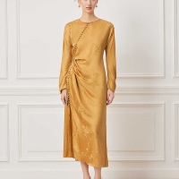 【禅意共生】Song of Song歌中歌2026春季新款玫瑰金暗纹提花旗袍