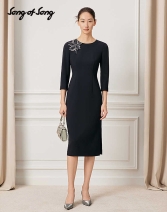 Song of Song歌中歌2026春季新款专选修身通勤真丝里衬场合连衣裙