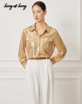 【压印工艺】Song of Song歌中歌2026春季新款金色工装老钱风衬衫